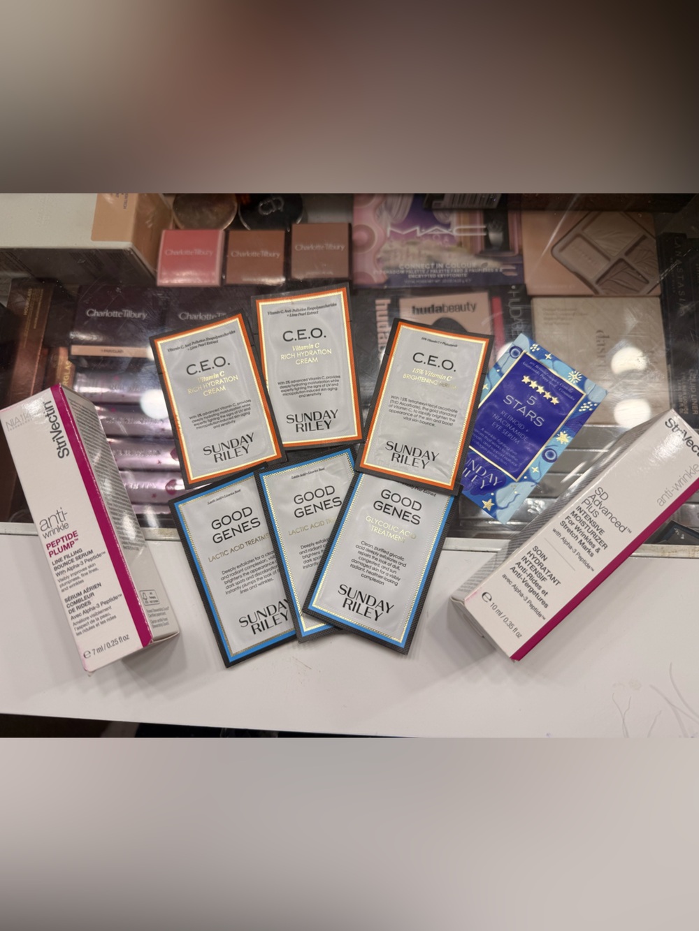 Sunday Riley Good Genes ,C.E.O. Brightening Serum and StriVectin bundle